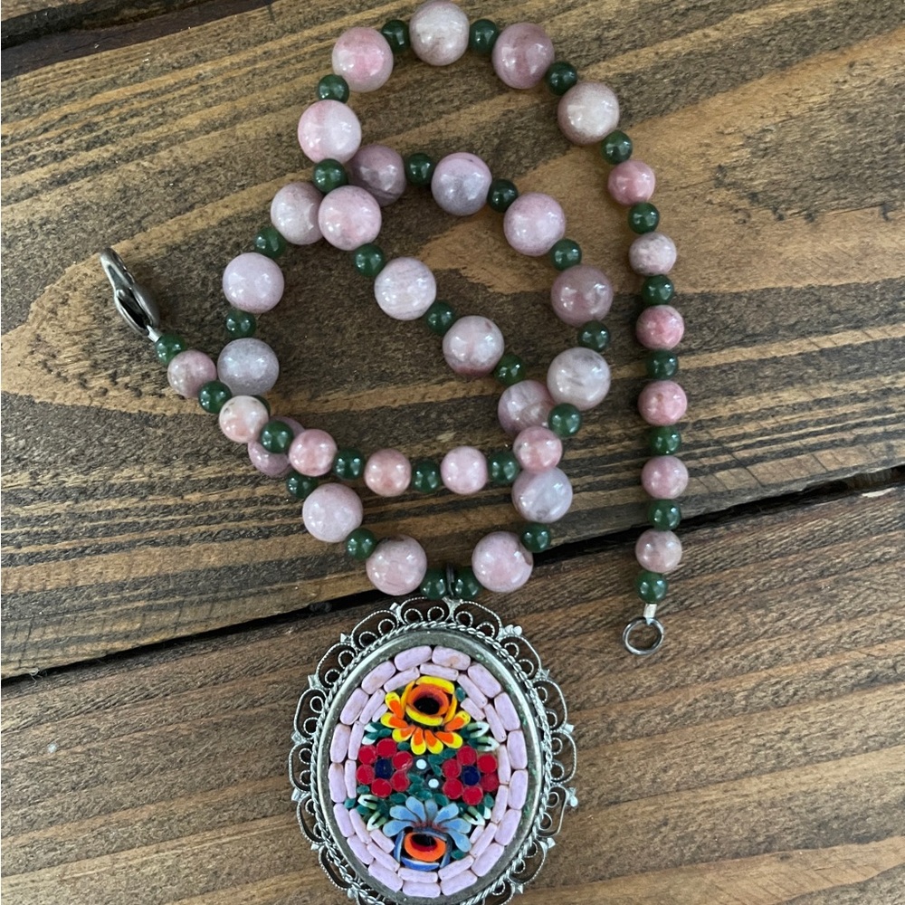 Micro Mosaic Necklace - Vintage
